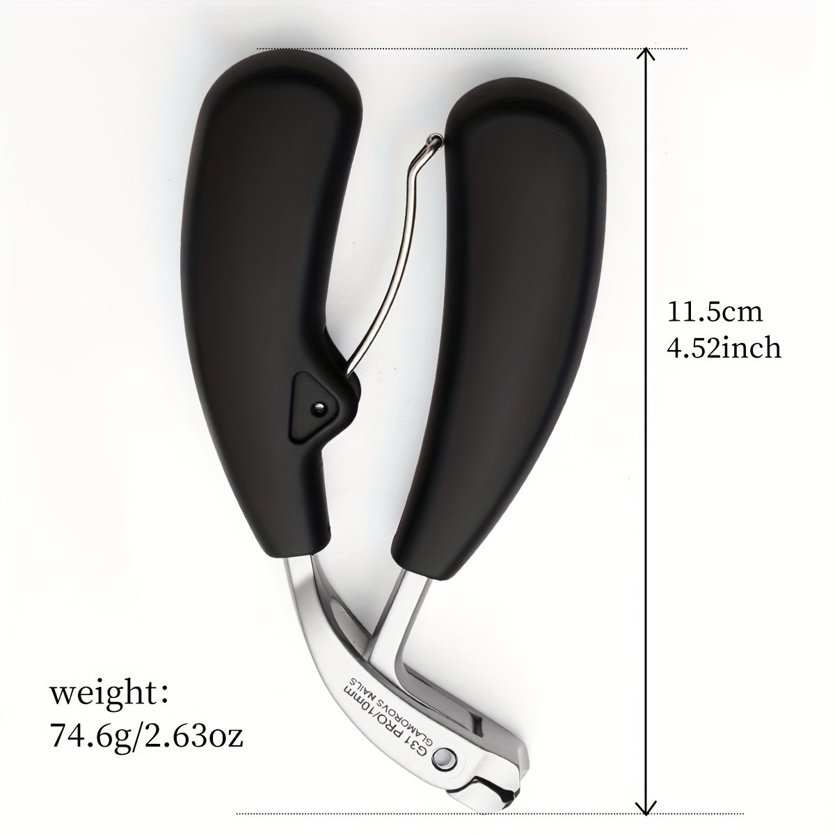 1pc G31 Premium Nail Clippers, Modern Design with Stainless Steel Blade, Concave Edge & Wide Opening for Thick Nails, Anti-Splash Long Handle, Arc Shape Cuticle Trimmer
