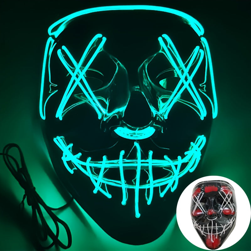 Halloween Light Mask LED Full Face Mask, Clown Glow Mask For Adult, For Christmas, Halloween, Thanksgiving