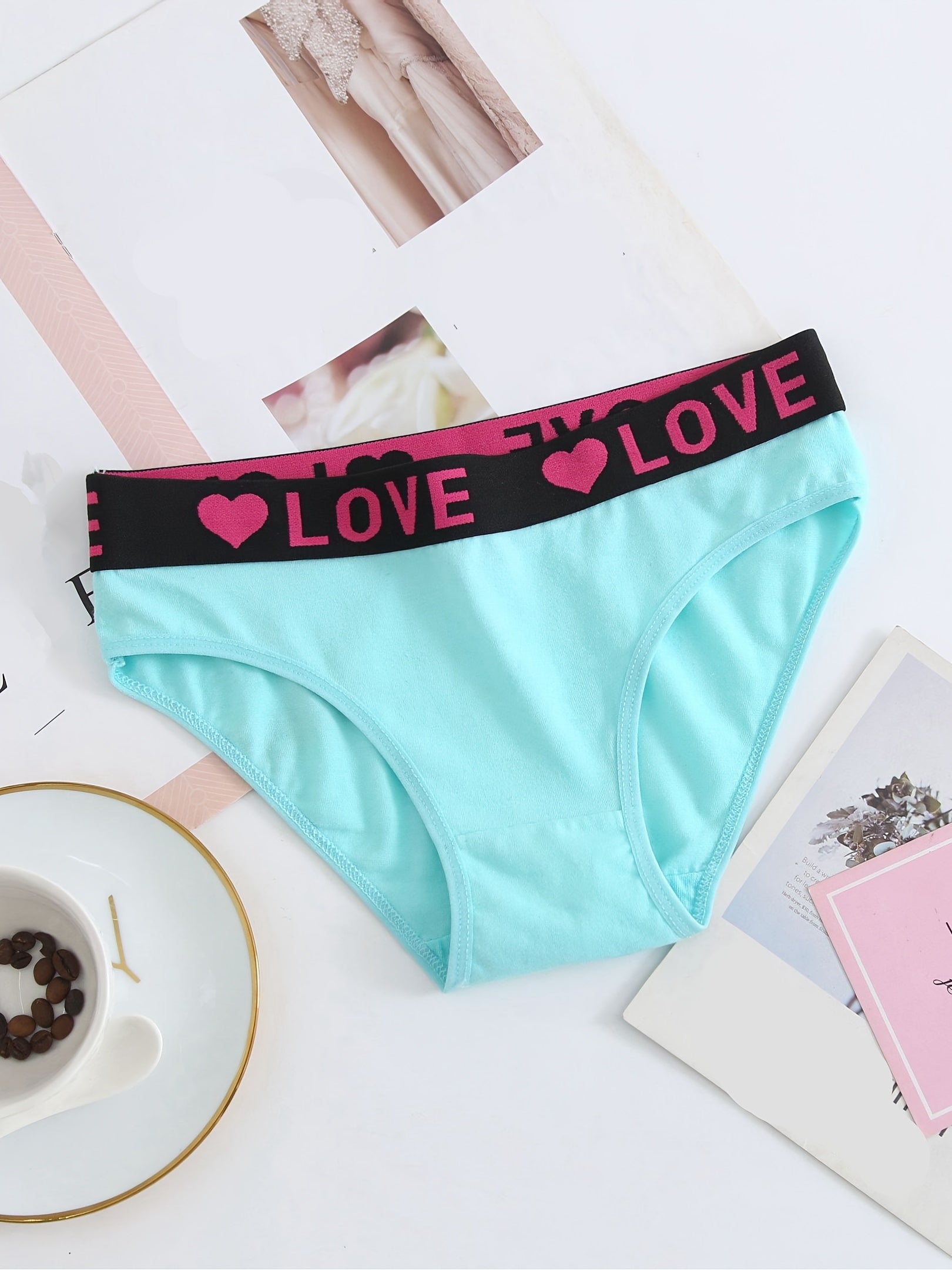 [6 Pack] Colorful Fabric Panties, Seamless Soft & Stretchy Bikini Briefs, Women's Lingerie & Underwear