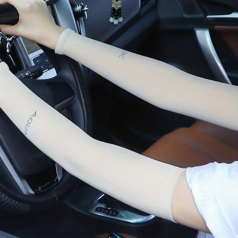 2pcs Women's Cooling Hand Covers in Ice Sliky Fiber Fabric for Running, Fishing, Cycling