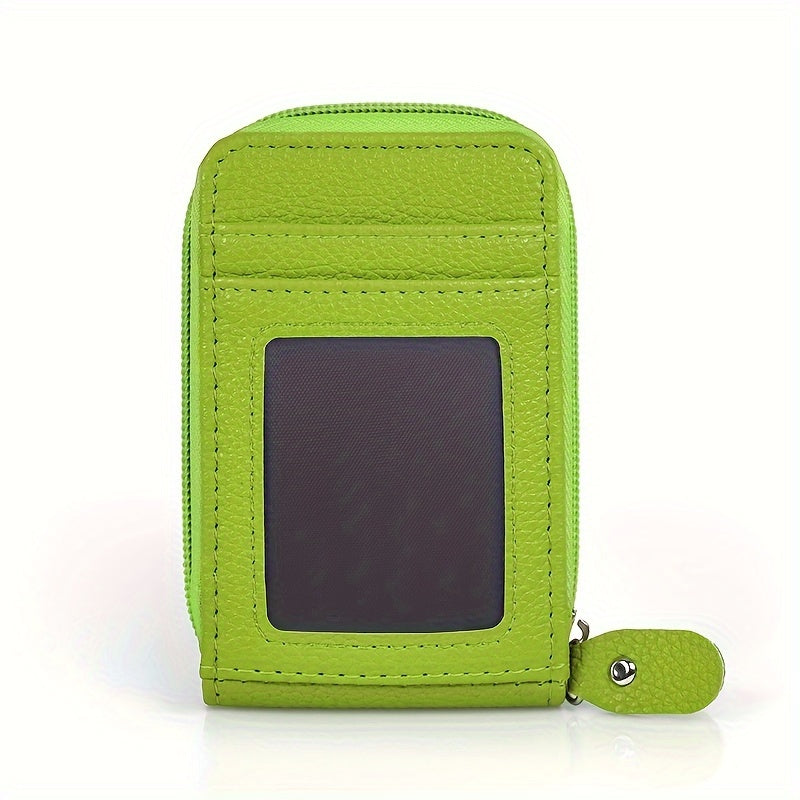 1pc RFID Blocking Card Holder with Zipper, Compact Credit Card Case for And Women, Polyester Lined, Modern Design, Credit Card Storage | Sleek Card Case | Polyester Lined Interior