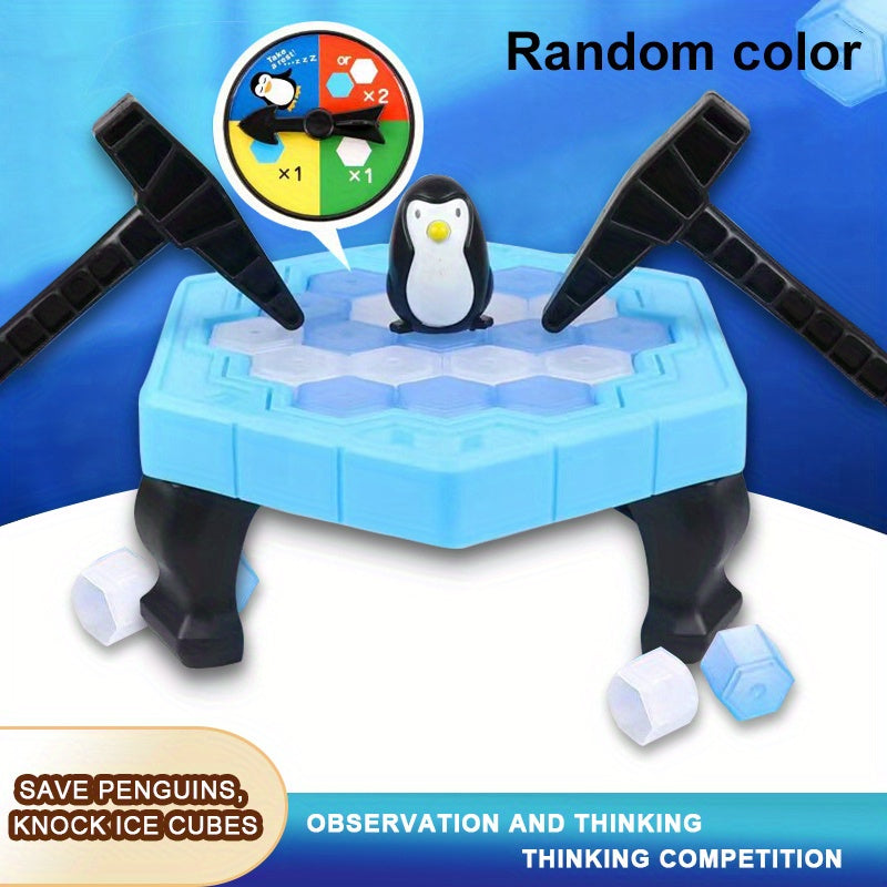 Save the Penguins Family Game - Interactive Ice Knocking Board Toy with Colorful & White Plastic Pieces, Educational STEM Fun for Youngsters