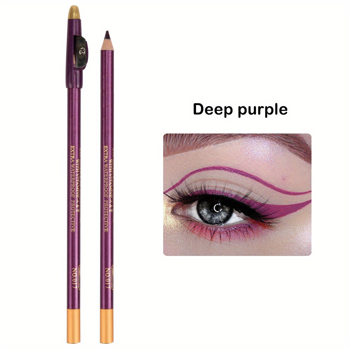 Wooden Makeup Pen With Pencil Sharpener Black Pearlescent White Multi-color Lip Liner Eyeliner Lying Silkworm Eyebrow Pencil Multi-purpose Makeup Tool Valentine's Day Gifts