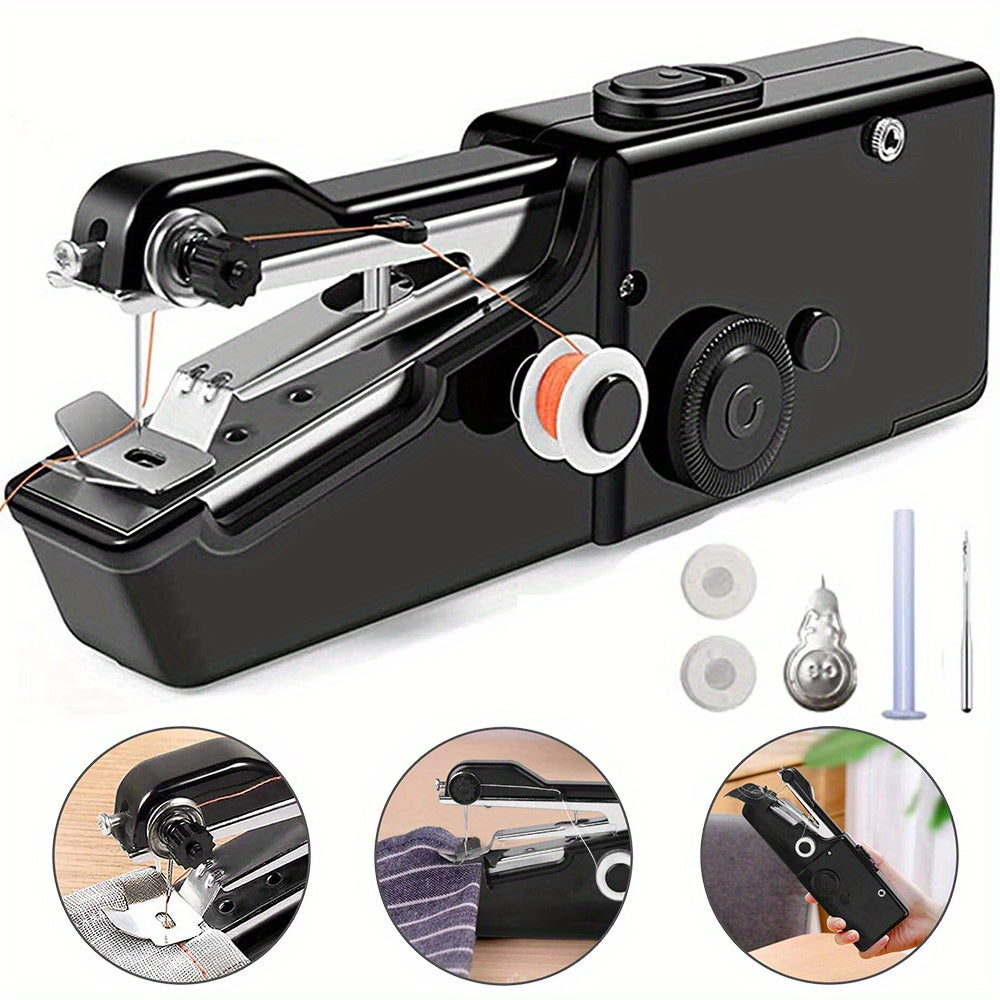 1pc Handheld Sewing Machine, Mini Portable Electric Sewing Machine For Adult, Easy To Use And Fast Stitch Suitable For Clothes, Fabrics, DIY Home Travel (Battery Not Included)