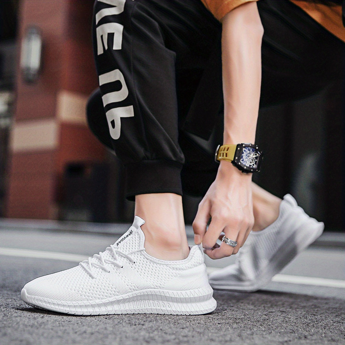 Men'S Outdoor Knitted Running Shoes