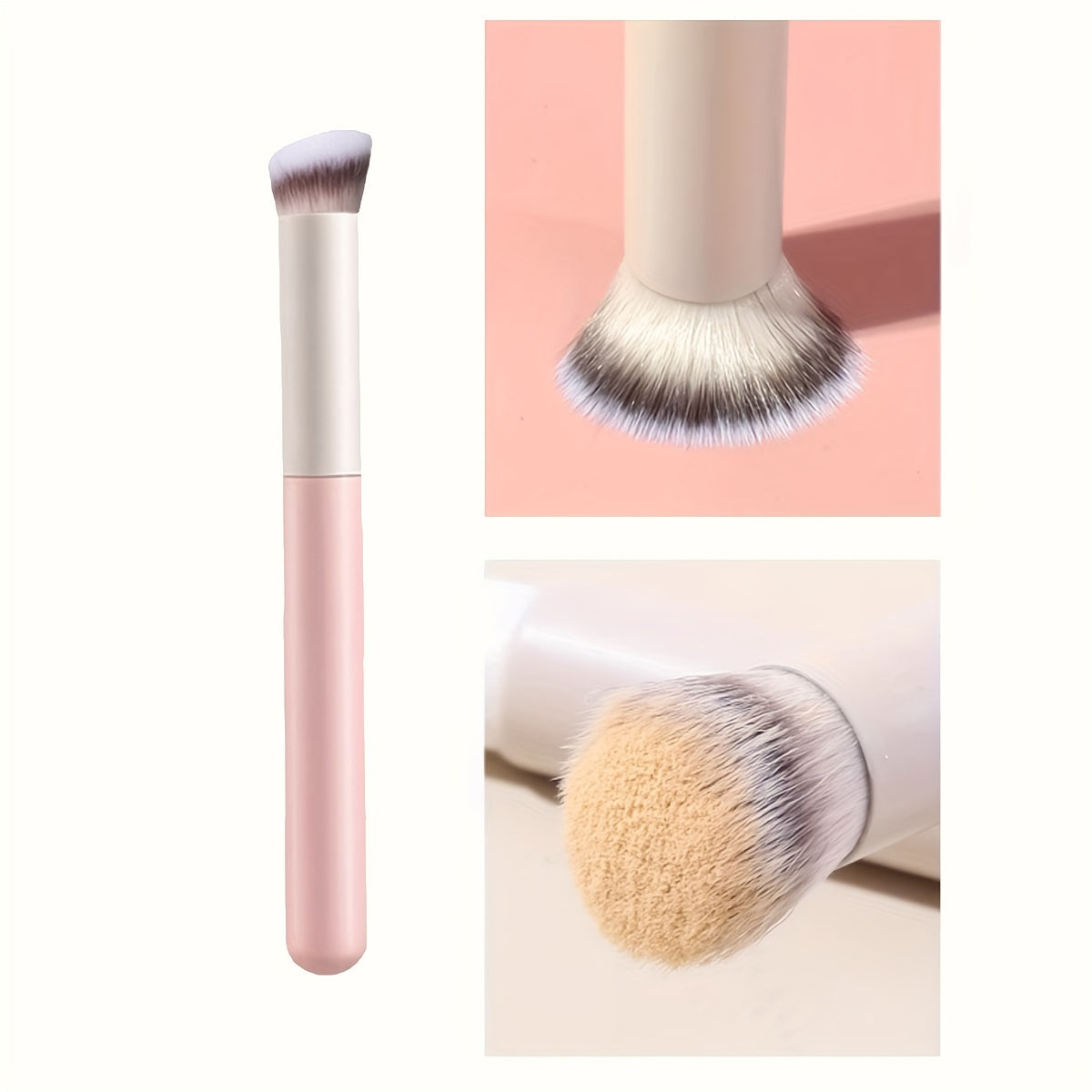 Concealer Brush Under Eye Mini Angled Flat Top Kabuki Nose Contour Brush For Concealing Blending Setting Buffing With Powder Liquid Cream Cosmetic Pro Small Makeup Foundation Brushes 270, 1pc