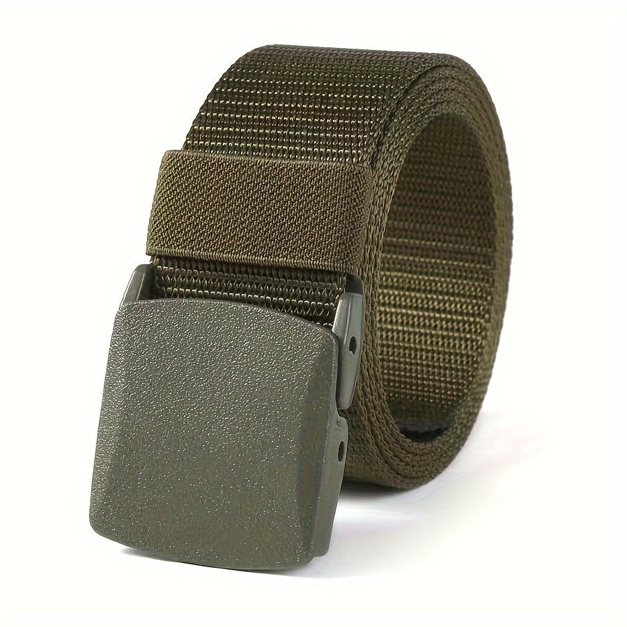 Nylon belt men's women's hypoallergenic belt non-metallic belt buckle military training smooth buckle nylon belt over security pants belt youth student korean casual outdoor tide