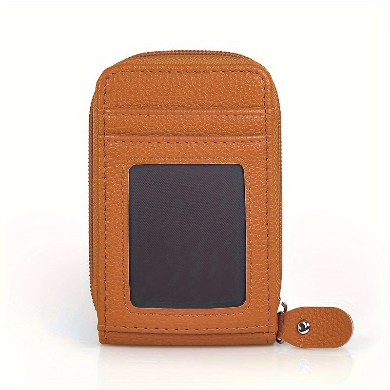 1pc RFID Blocking Card Holder with Zipper, Compact Credit Card Case for And Women, Polyester Lined, Modern Design, Credit Card Storage | Sleek Card Case | Polyester Lined Interior