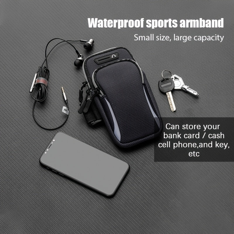 Ultra Slim Case Multi-Functional Universal Double Layer Zipper Sport Arm Case Phone Bag For Most Mobile Phones/earphones/small Charging Treasures/cosmetics/keys