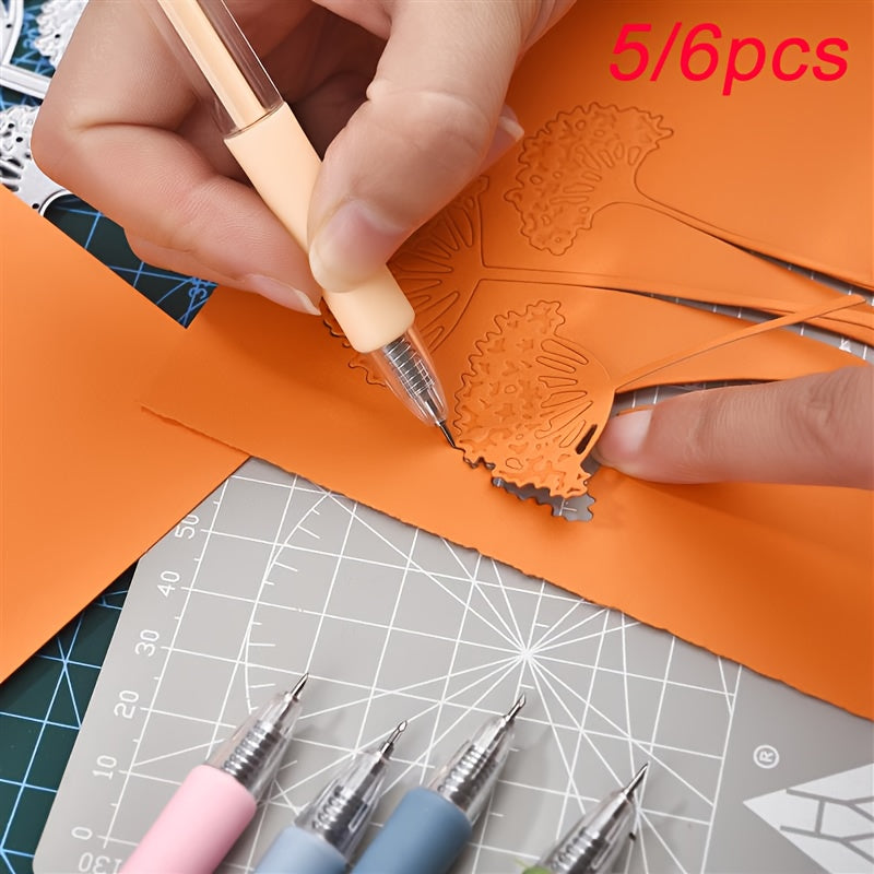 5pcs/set 6pcs/set Art Utility Knife Pen Knife Cut Stickers Scrapbooking Cutting Tool Express Box Knife School Supplies DIY Craft Supplies