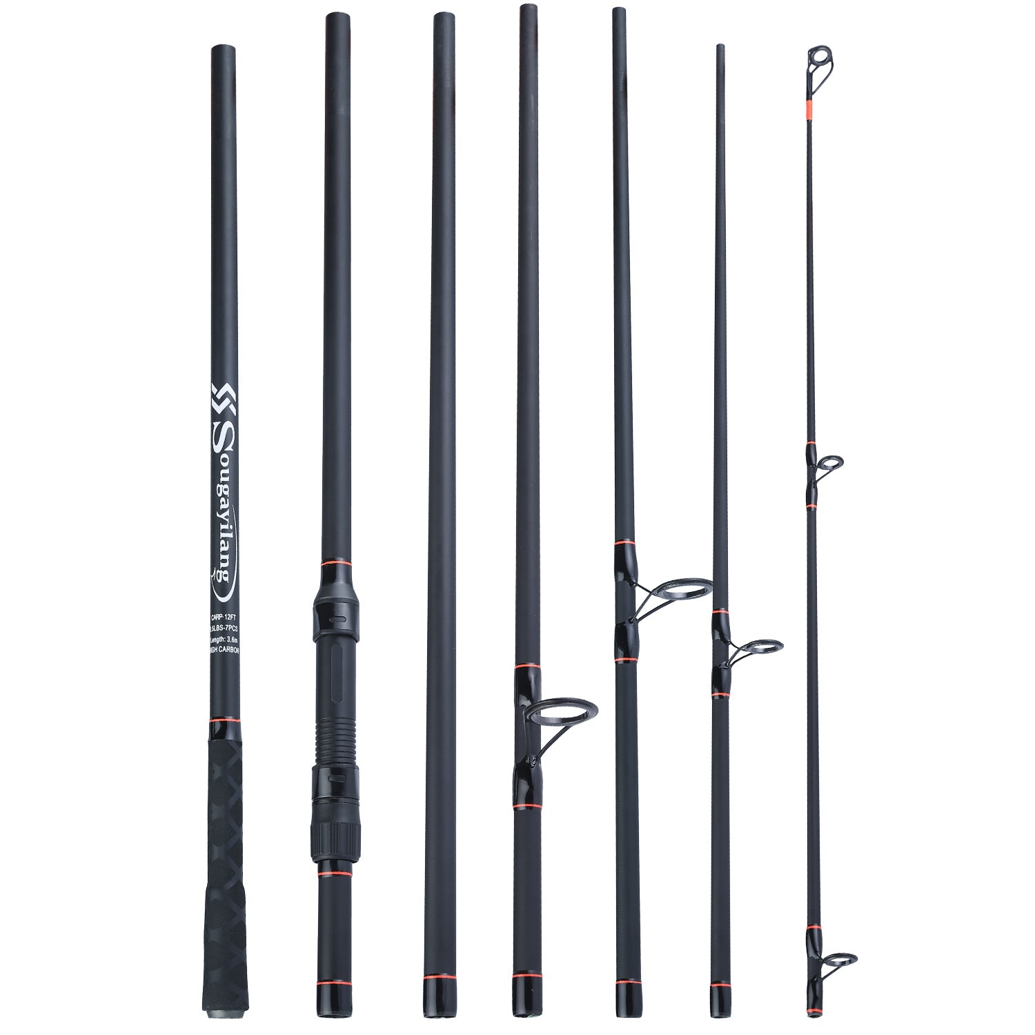 Sougayilang Carp Rod: Portable 6/7Section Ultralight Weight Carbon Fiber Rod for Ultimate Carp Fishing Performance
