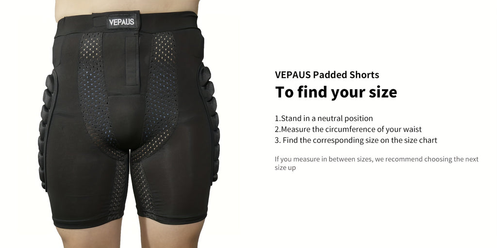 VEPAUS Breathable 3D Padded Shorts for Ice Hockey, Snowboarding, Gymnastics, Roller Skating - Moisture Wicking, Flexible, High Stretch Polyester Knit Fabric, Regular Fit, Four Seasons Sports Gear