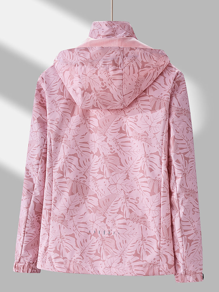 Women's Camouflage Outdoor Jacket: Windproof & Rainproof With Removable Hood - Perfect For Outdoor Adventures!