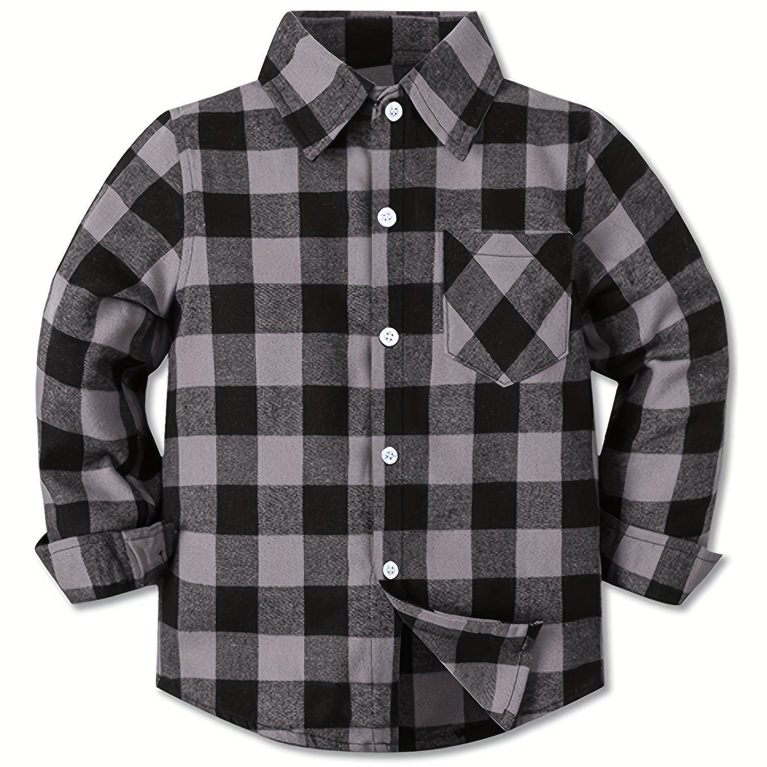 Baby Boys Plaid Shirts Button Down Long Sleeve Blouse Tops Kids Clothes