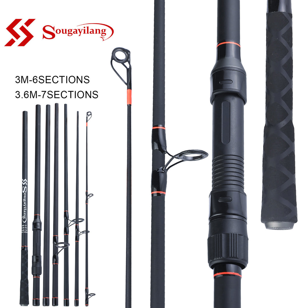 Sougayilang Carp Rod: Portable 6/7Section Ultralight Weight Carbon Fiber Rod for Ultimate Carp Fishing Performance