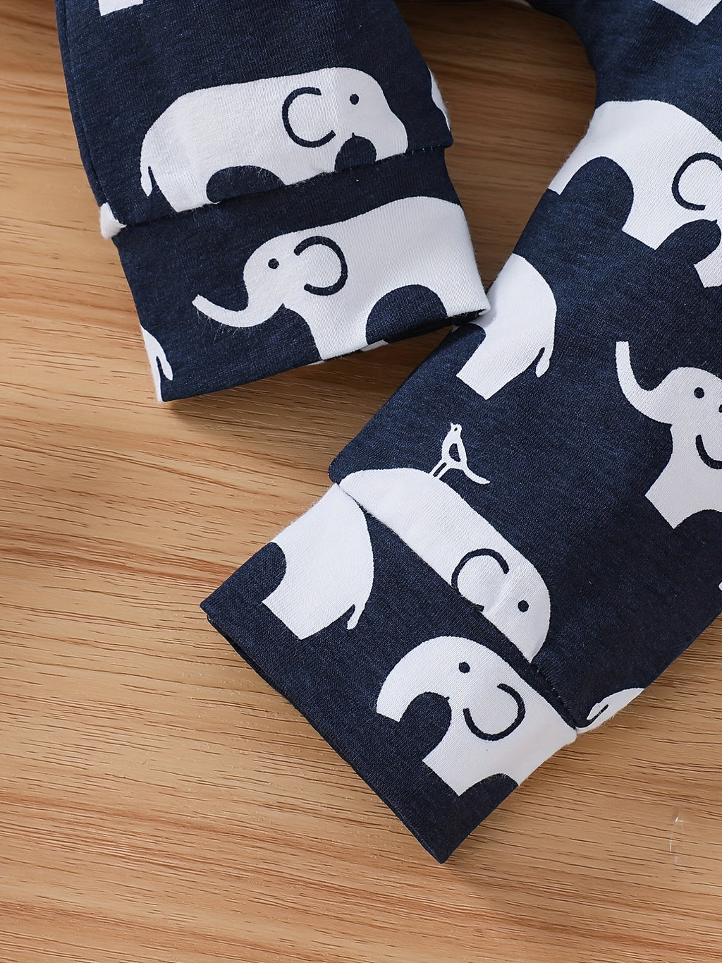 Baby Boys Cotton Bodysuit + Matching Pants + Hat With Elephant Print, Long Sleeve Romper Onesie Set Baby Clothes