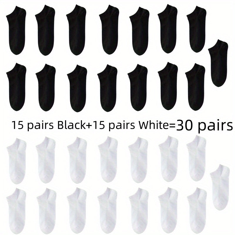 1/5/10/30 Pairs Men'S & Women'S Breathable Anti-Odor Socks - Moisture-Wicking Quick-Dry Summer Shorts, Black/White/Gray/Beige/Gray/White/Black/Gray/White/Gray/White/Gray/White/Gray/White/, Sweat-Resistant