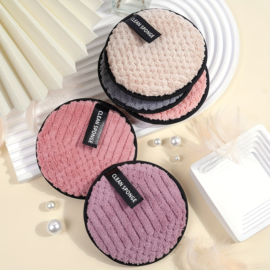 5pcs Makeup Remover Face Puffs, Cleansing Makeup Remover, Reusable Washable Facial Cleansing Pads Wet And Dry Dual Use