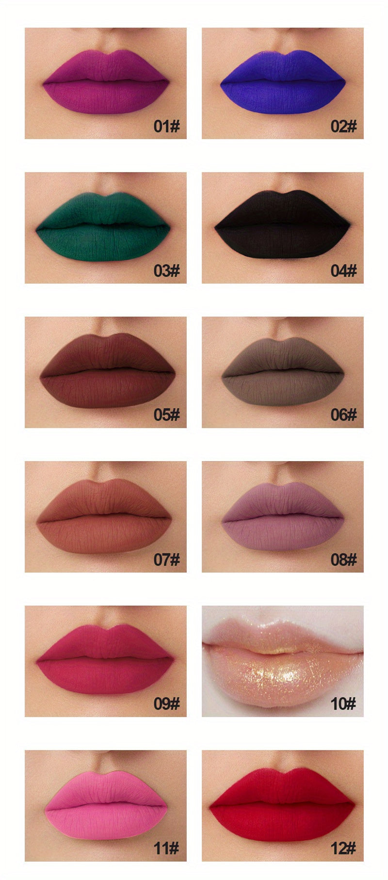 Punk Cool Matte Lipstick - Dark Purple, Chocolate, And Black Tones - Perfect For Halloween And Costume Makeup For Mother's Day Gifts For Music Festival