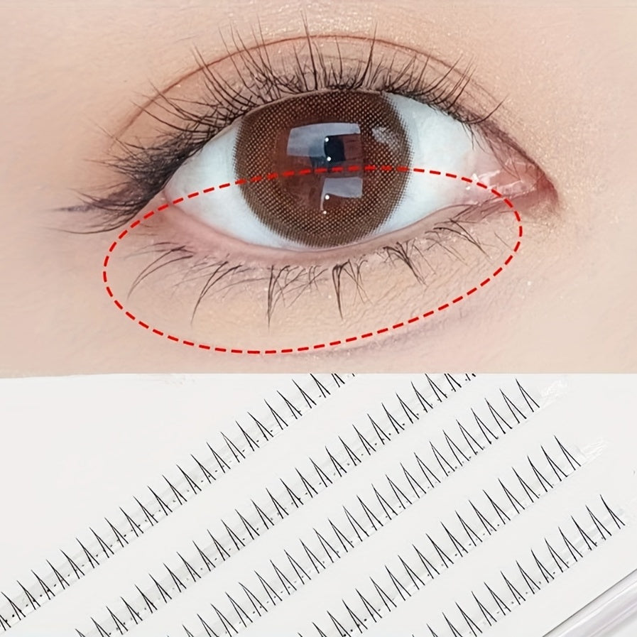 120 Clusters V-Shaped Bottom Lashes - Natural, Lightweight, Easy-to-Apply, 5/6/7mm Individual Lash Extensions for Makeup Artists and Beginners - Perfect for Creating a Full, Dramatic Eye Look