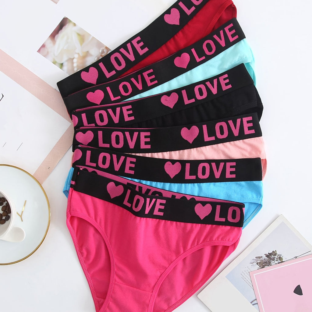 [6 Pack] Colorful Fabric Panties, Seamless Soft & Stretchy Bikini Briefs, Women's Lingerie & Underwear