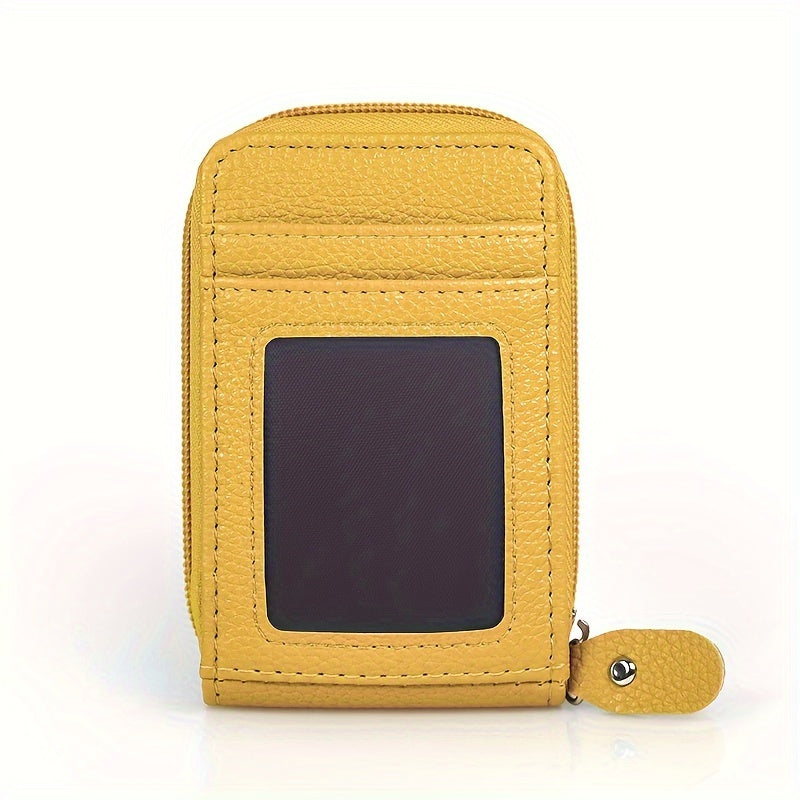 1pc RFID Blocking Card Holder with Zipper, Compact Credit Card Case for And Women, Polyester Lined, Modern Design, Credit Card Storage | Sleek Card Case | Polyester Lined Interior