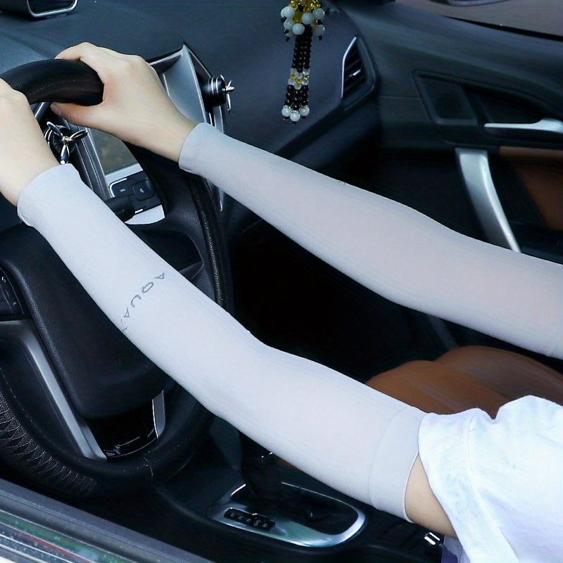 2pcs Women's Cooling Hand Covers in Ice Sliky Fiber Fabric for Running, Fishing, Cycling