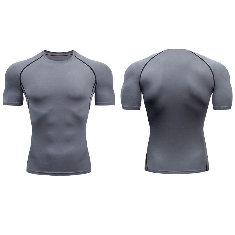 Quick-Drying Men's Base Layer Top for Outdoor Training - High Stretch & Breathable