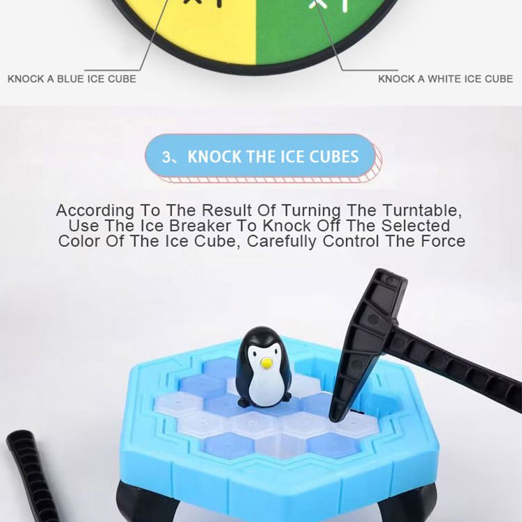 Save the Penguins Family Game - Interactive Ice Knocking Board Toy with Colorful & White Plastic Pieces, Educational STEM Fun for Youngsters