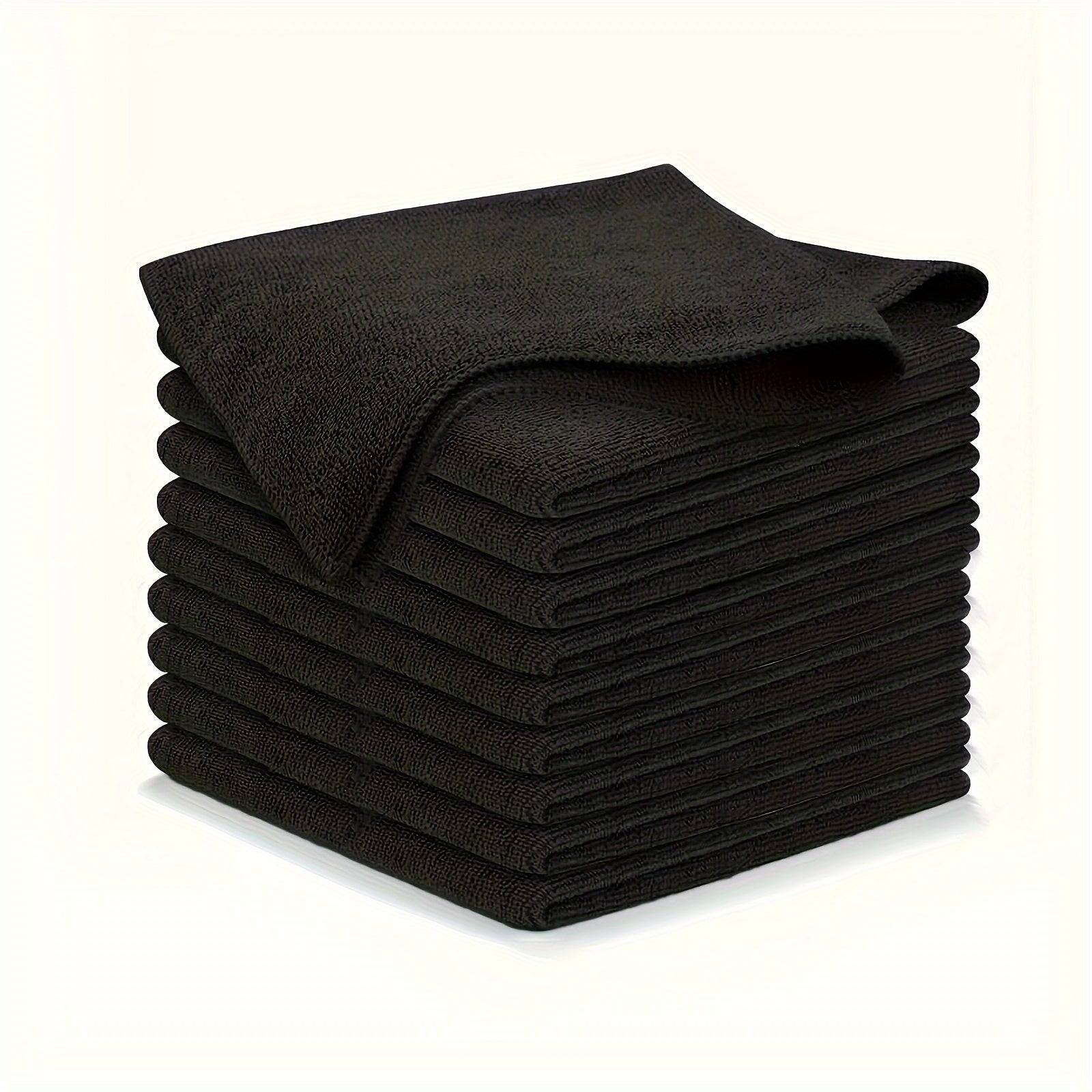 5/10/20/50 Pieces Black Flat Cleaning Cloth Set Soft And Quick-Drying Absorbent