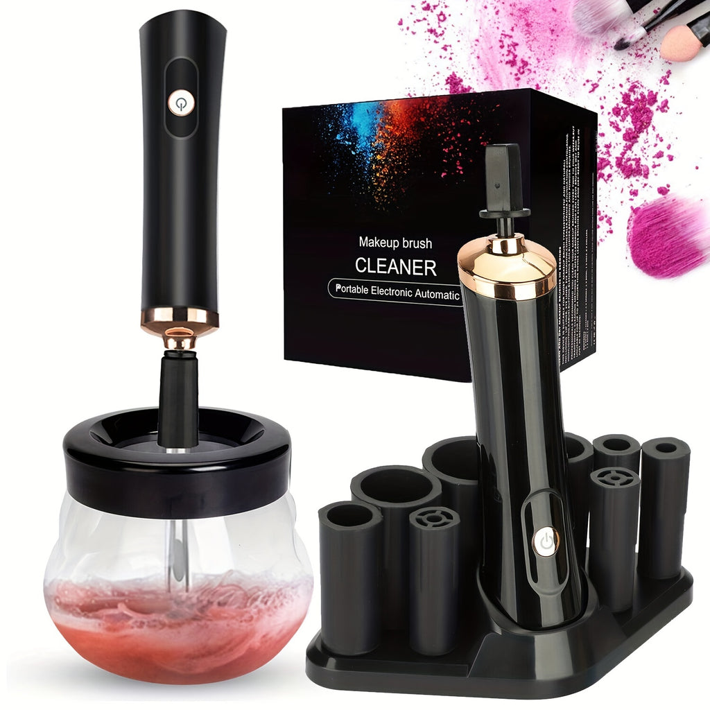 QuickClean Battery-Operated Makeup Brush Cleaner - Efficient Residue Removal, Adjustable Speeds, With Drying Function, Perfect for Home and Travel Use