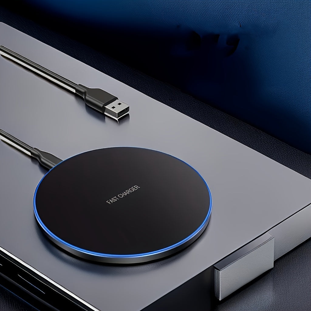 Desktop Wireless Charger, 15W Max Fast Wireless Charging Pad for iPhone 15/15 Pro/15 Plus/15 ProMax/14/14 Pro/14 Pro Max/14 Plus/13/13 Pro/13 Pro Max/13 Mini/12/11/8, Samsung S24/S24Ultra/S23 Ultra/S22/S21/S20/Note 20/10, Air