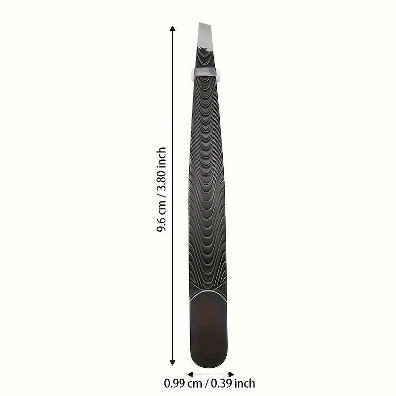 Precision Tweezer Hair Plucker for Men and Women - Slant Tip for Easy Hair and Eyebrow Grooming - Black