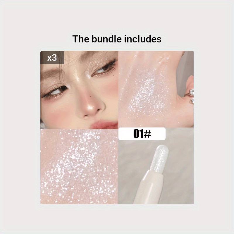 Dazzling Diamond Glitter Eyeliner Pen - Eyeshadow with Liquid Shimmer, Waterproof Highlighter, Nude Makeup, Long-Lasting, Easy to Apply, and Smudge-Proof