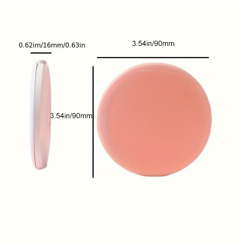 1pc Compact Round Foldable LED Vanity Mirror - Travel Portable Lighted Makeup Mirror for Purse Handbag - 2x Magnification, Double-sided, Handheld, Mini Touch-up Mirror with Light for Travel Essentials