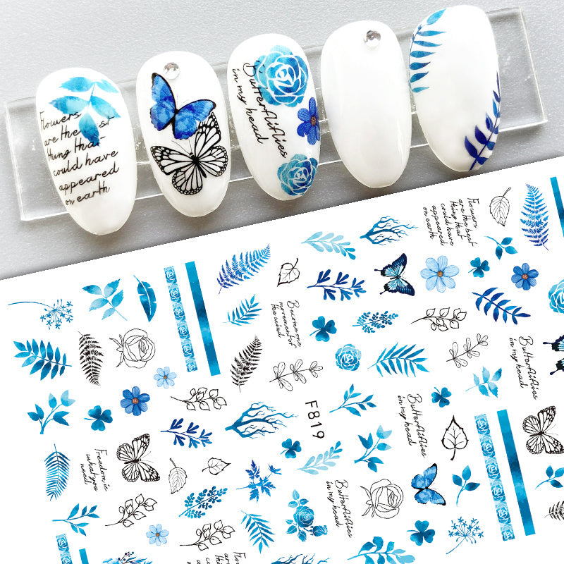 Snowflake Pattern Adhesive Nail Decals, Fashion Nail Art Stickers, Nail Stickers For Women