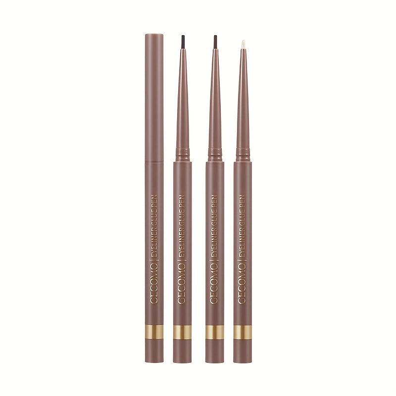 Brown Long-Wearing Fine Tip Eyeliner Pencil - Smooth, Pearly Shiny, Waterproof, Smudge Proof, Transfer-Proof - Easy to Use, Brightening, Under Crease Makeup Stick for a Flawless Look
