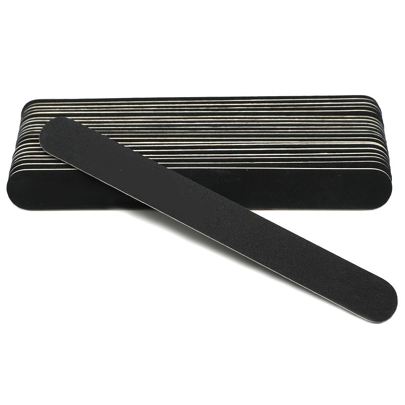 5 PCS Double Sided 100/180 Grit Nail Files Emery Board Black Manicure Pedicure Tool And Nail Buffering Files