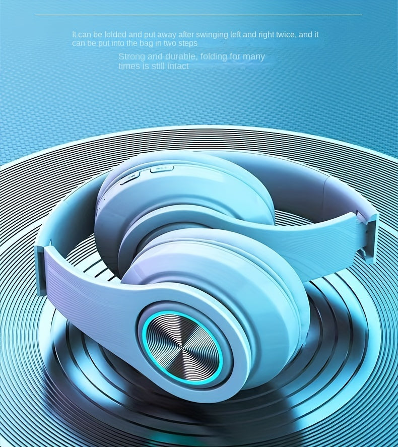 39 Luminous Wireless Headphones with Plug-in, Wired and Wireless Multifunctional Use