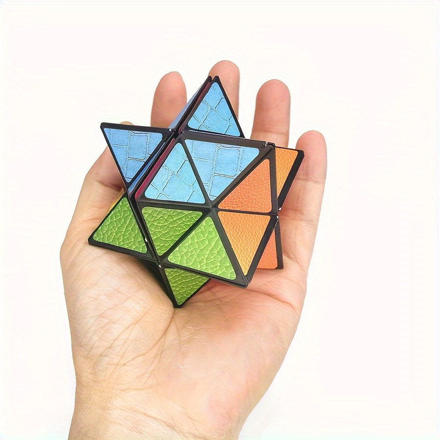 [Magic Cube] 3D Hexagon Magic Cube | Infinity Puzzle for Youngsters, Space Geometry Flip Toy, Brain Boost & Relax, Mixed Colors, ABS Material
