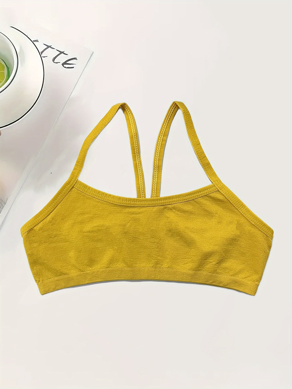 Holiday Style 4pcs Girls Training Bras Stretchy Sports Bralette Sleeveless Crops Tank Tops Underwears For 6-14 Years Old Kids