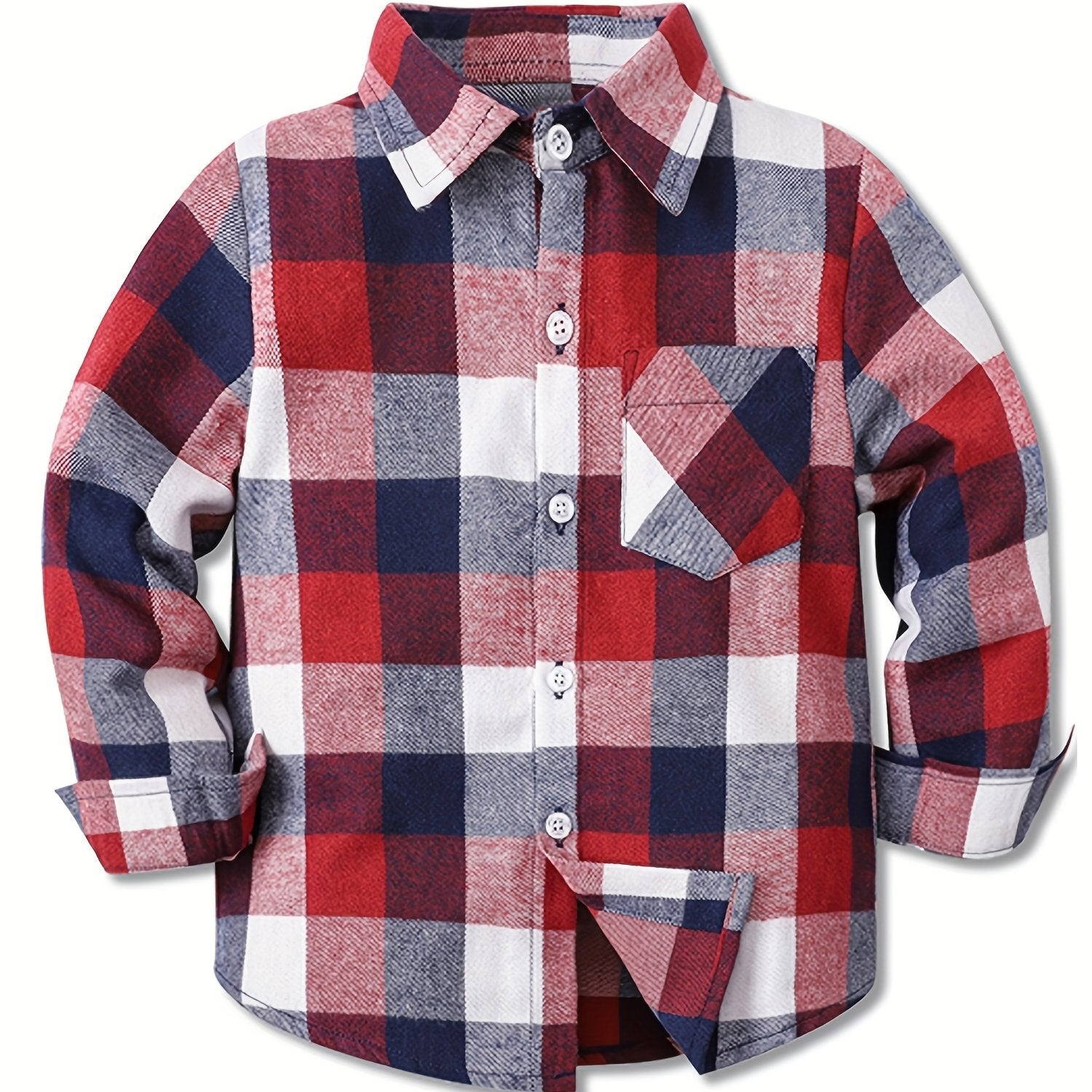 Baby Boys Plaid Shirts Button Down Long Sleeve Blouse Tops Kids Clothes