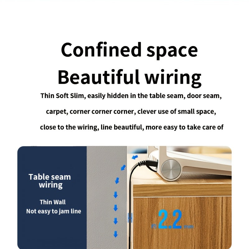 Cat 7 Ethernet Cable High Speed, Shielded Flat Internet Cable With Clips.