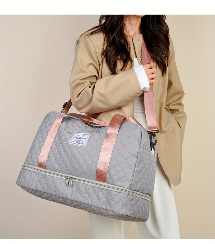 [Luxury Travel Bag] Extra Large Luxury Women's Gym Duffel Travel Bag | Multifunctional with Wet/Dry Separation, Convenient Side Pockets, and Independent Shoe Compartment - Lightweight Maternity Bag Storage Bag for Short Trip