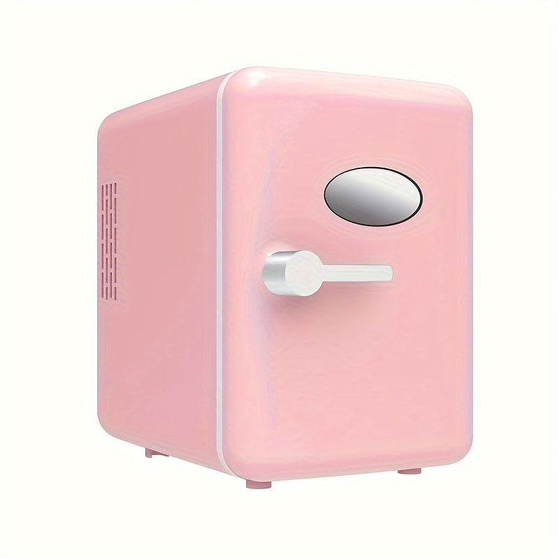 [Portable Mini Fridge] Compact Mini Fridge | 4L/6 Can Portable Cooler & Warmer, Low Noise, 12V DC/110V AC - Dorm, Office, Bedroom, Travel, Camping, RV, Makeup, Spacesaving, Durable