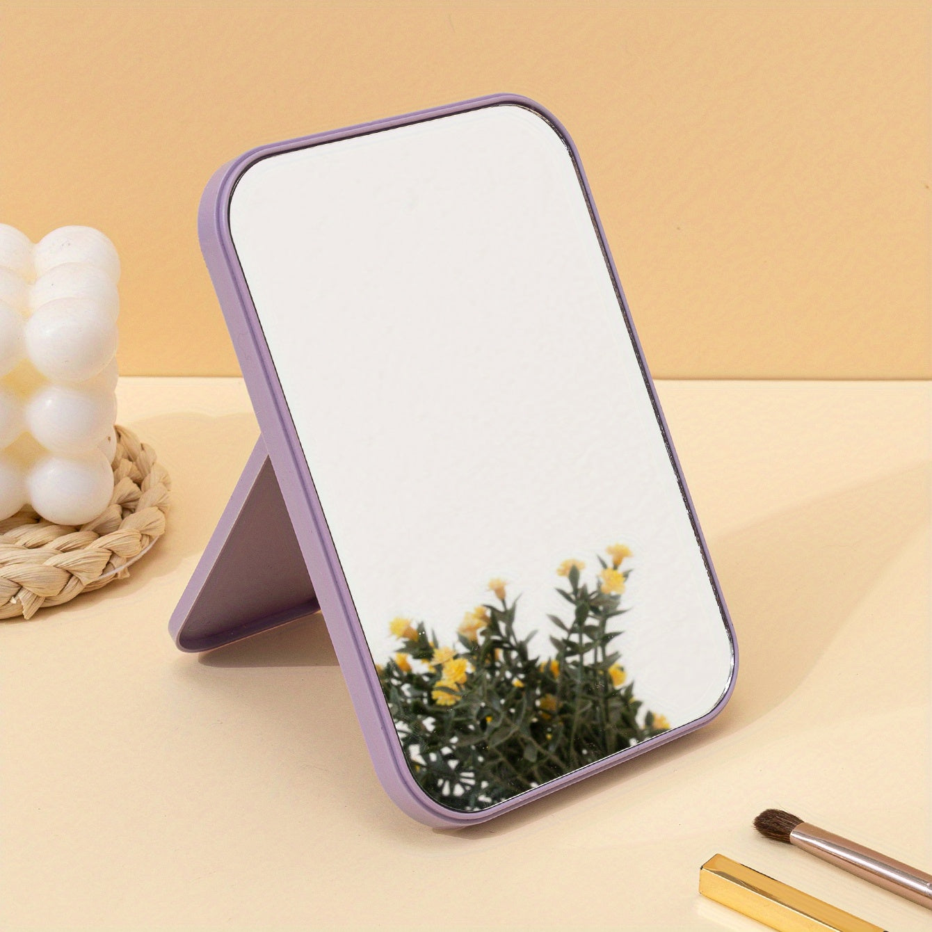 Desktop Folding Makeup Mirror Princess Mirror Travel Portable Beauty Mirror Dormitory Use Vanity Mirror Women Gift