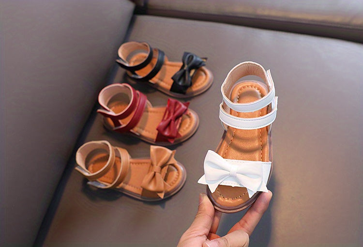 Girls' First Walkers Baby Sandals with Closure - Soft TPR Sole & PU Upper, Non-Slip Beach Shoes for, Star & Princess Patterns, Open-Toe Summer Footwear for New Walkers (Pink/White) - Easy On/Off Girl Footwear