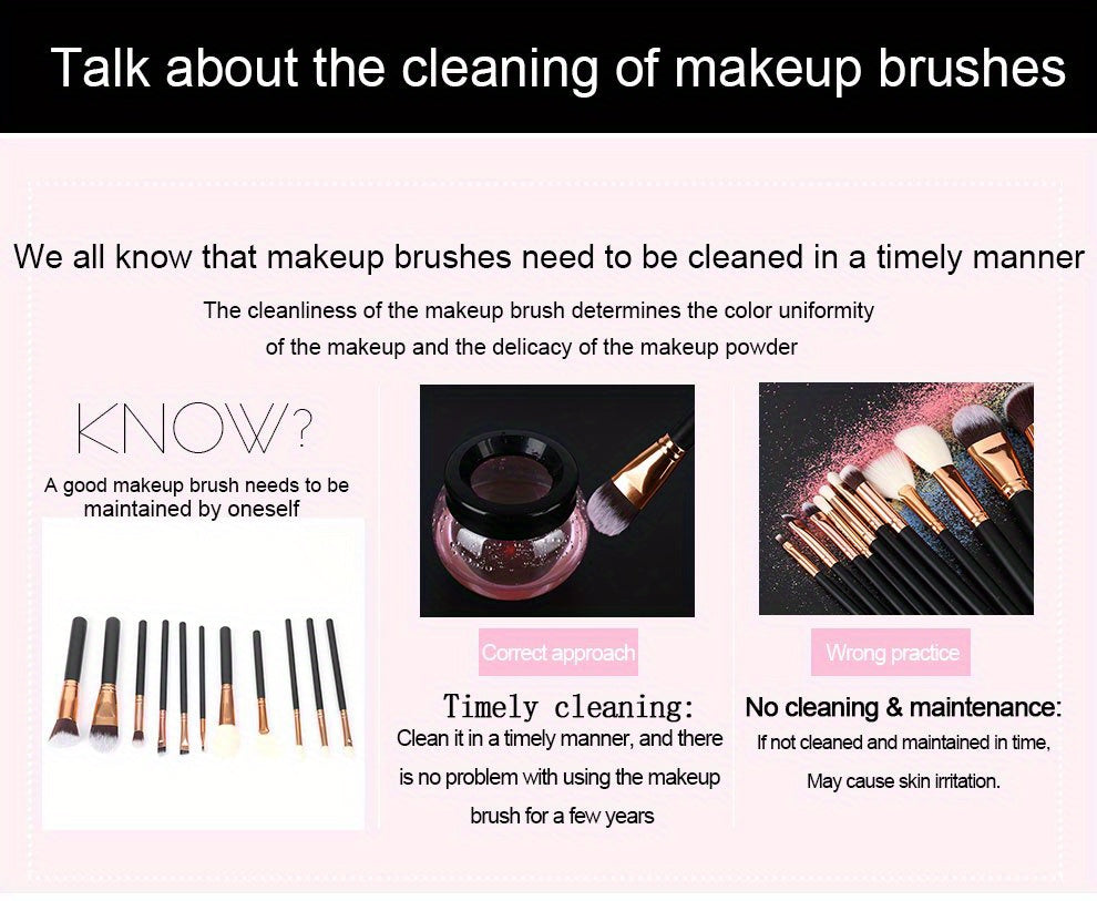 QuickClean Battery-Operated Makeup Brush Cleaner - Efficient Residue Removal, Adjustable Speeds, With Drying Function, Perfect for Home and Travel Use