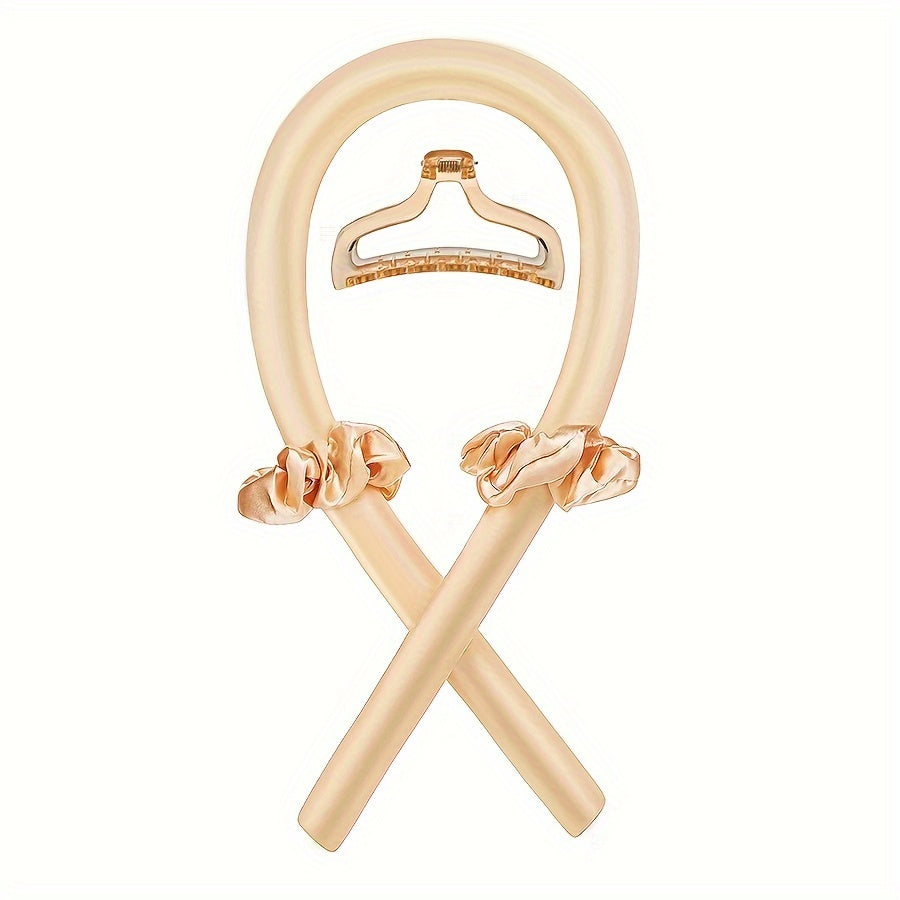 Minimalist Fabric Hair Curler with Bow Detail - Solid Color, Single Piece, Ideal for Christmas Festival Hairstyling Accessory, Christmas Hair Styling Tool|Elegant Accessory|Fabric Constructio