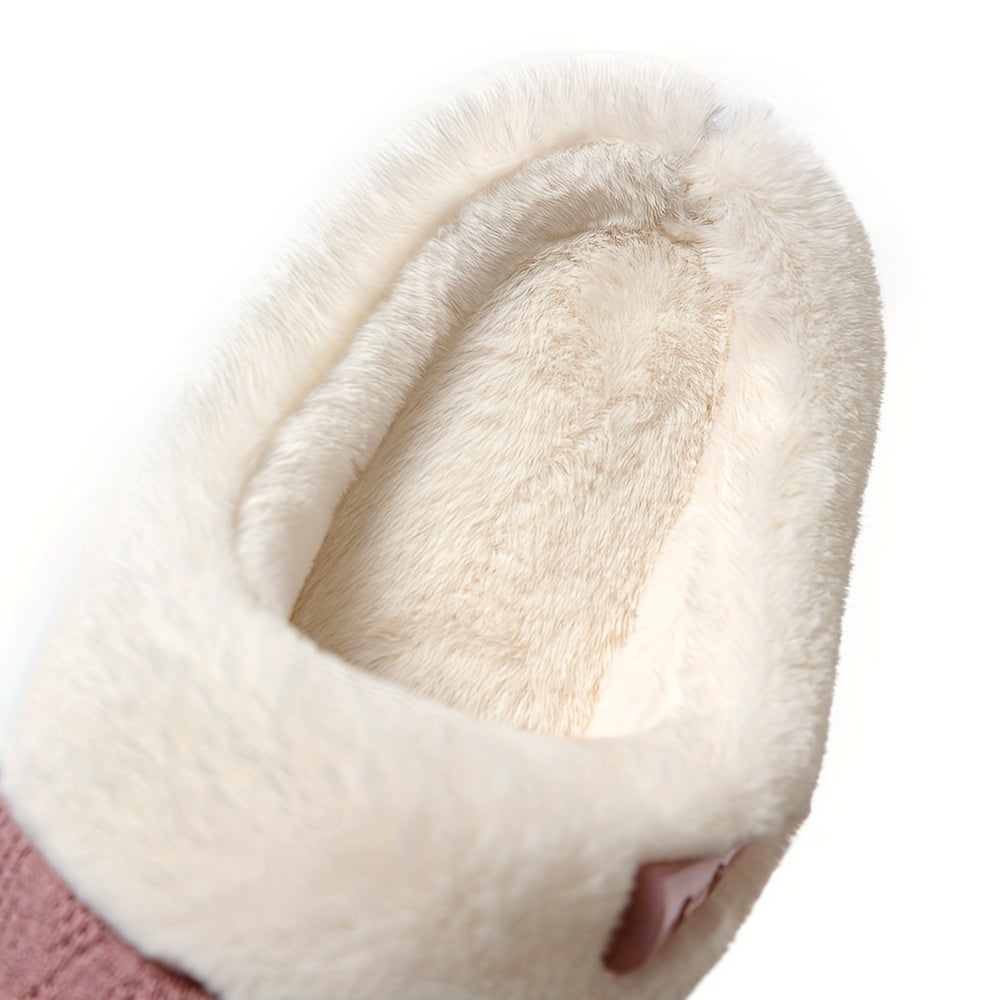Women'S Plush Slippers - Winter Warm Soft Indoor/Outdoor House Shoes with Plush & TPR Sole, Soft Fabric Upper & Cushioned Insole - All-Season Cozy Slip-Ons in, Indoor Footwear, Minimalist Design, Comfortable Footwear, Stylish